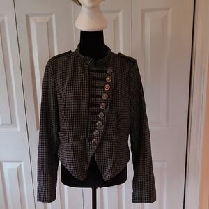 Last Kiss Black and Gray Houndstooth Blazer